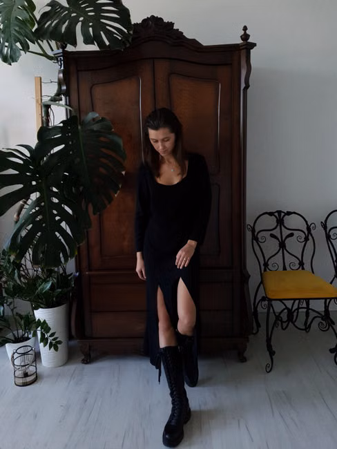 Vestido Midi Canelado